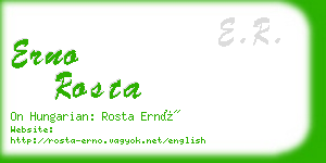 erno rosta business card